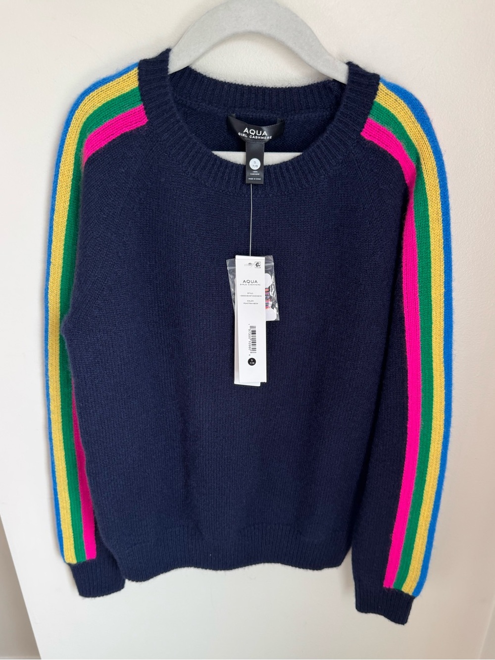 NWT Aqua Girls Cashmere Striped Sweater Size Small